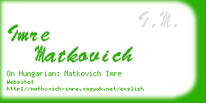 imre matkovich business card